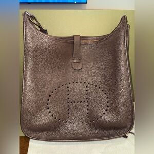 Hermes Clemency Evelyne III GM 33 Crossbody Bag  Chocolat